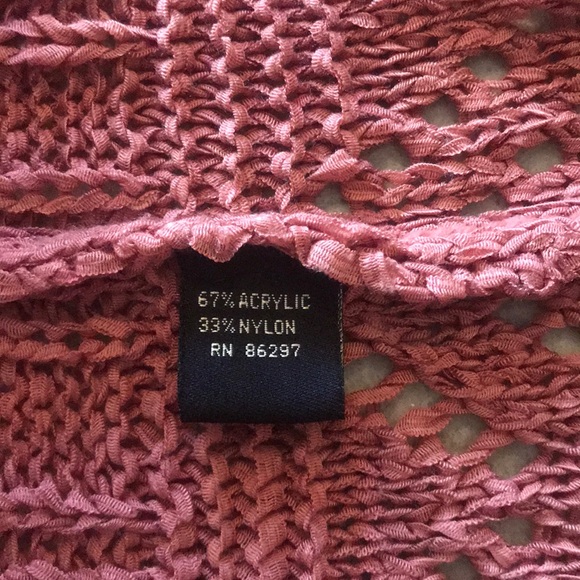 Rose/Pink Duster Cardigan Sweater - Picture 6 of 8